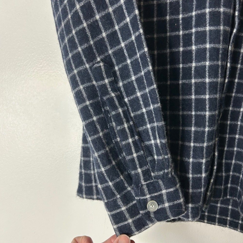 Vtg Sears Kings Road Plaid Shirt M Wool blend dagger collar 70s - Picture 5 of 7